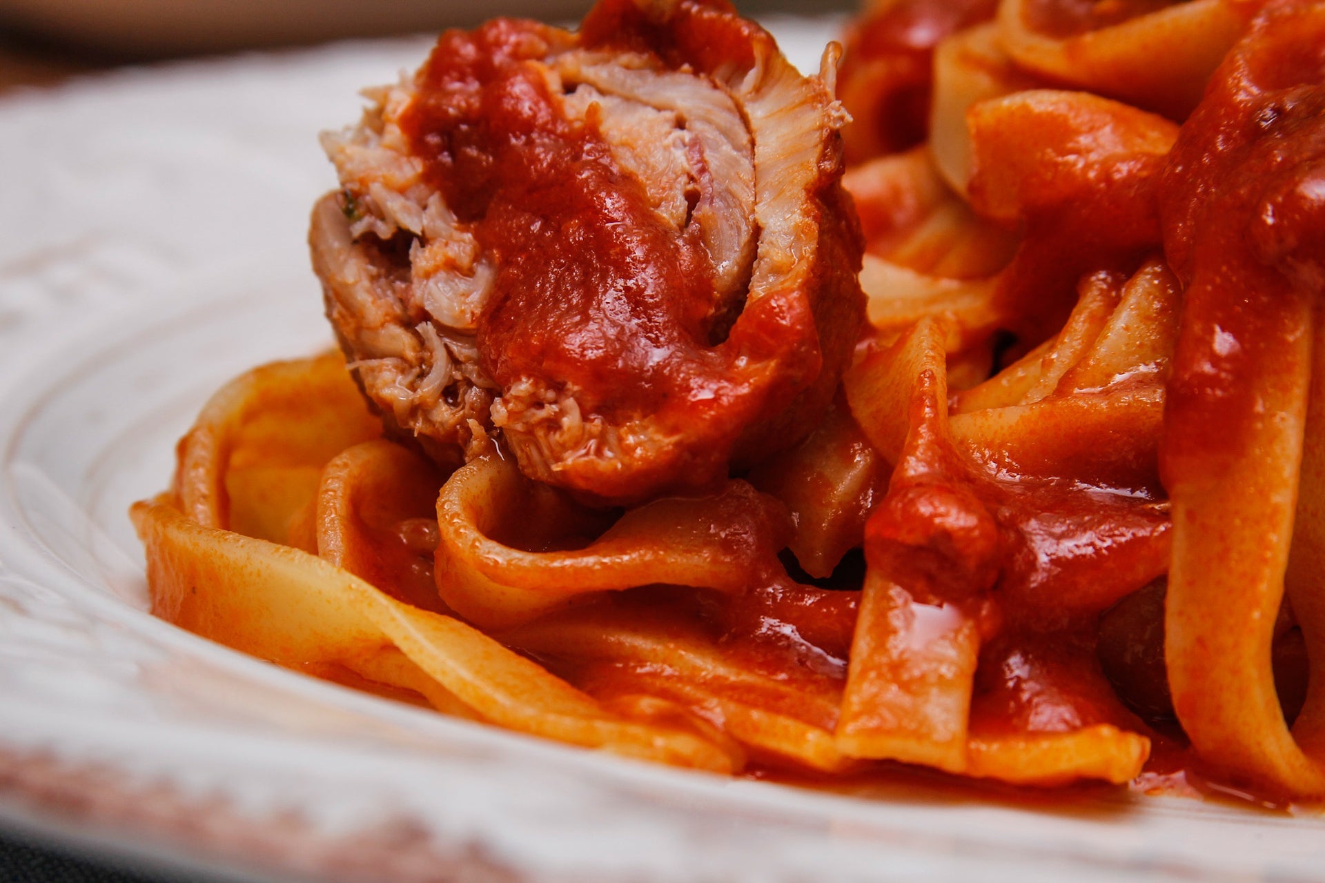 Tagliatelle with Lucanian ragù 