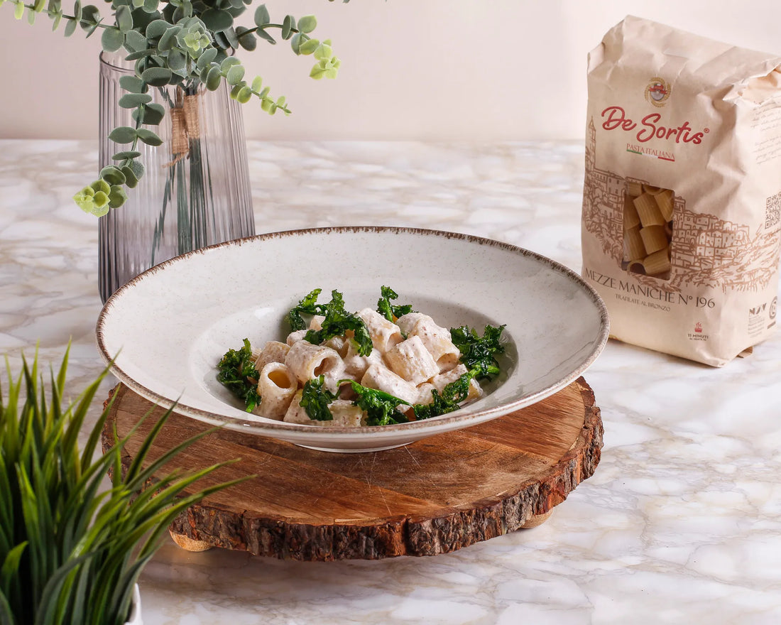 Pesto di noci e cime di rapa fritte